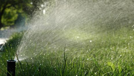 Close up of lawn sprinkler